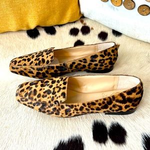 Vince Camuto cow hair leopard print loafers. Brand new never worn. Size 7.